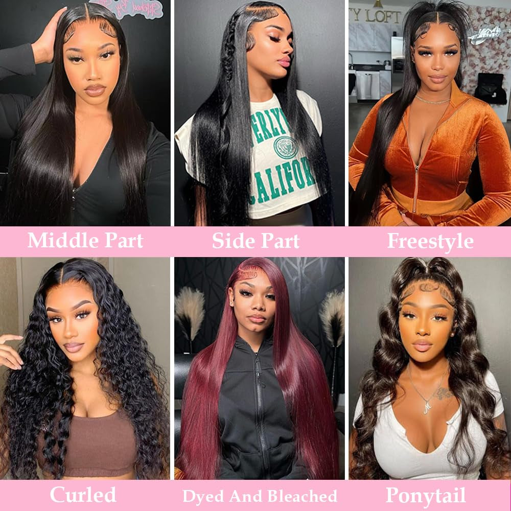 Straight Lace Front Wigs Human Hair 13X4 Hd Lace Front Wigs Human Hair Pre Plucked 180 Density Glueless Wigs Human Hair 28 Inch Lace Frontal Wigs Human Hair for Black Women with Baby Hair