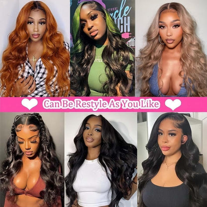 Glueless Wigs Human Hair for Beginners 4X4 Hd Closure Wigs Human Hair Upgraded No Glue Body Wave Lace Front Wigs Human Hair for Woman (8Inch)